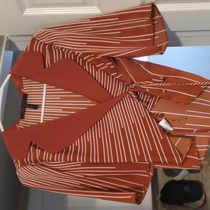 Collared short sleeve wrap blouse